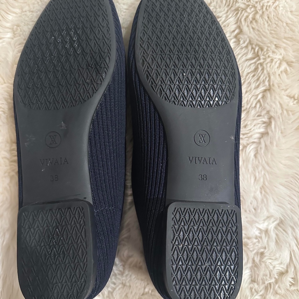 Vivaia Navy Square-Toe Loafers (Samantha) - 7 / 7.5 - Picture 4 of 8